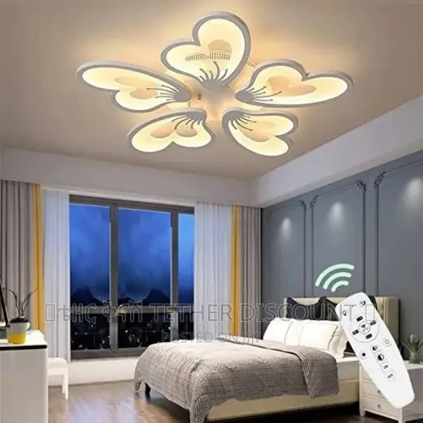 LED Dimmable Flower Shape Light ከውጪ የገባ የጣራ መብራት ጌጥ 70by70cm