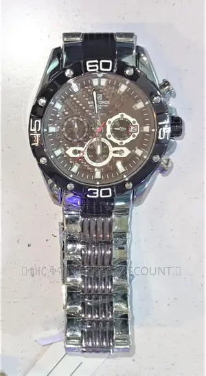 Naviforce Men’S Quartz Watch(ቅናሽ)የወንድ ሰዓት Gold Silver Nf8019