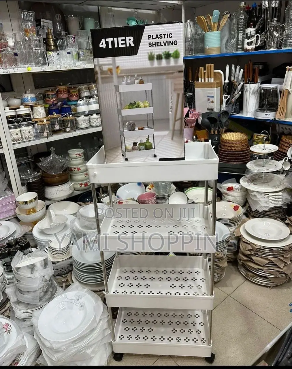 4 Tier Rolling Utility Cart Storage Shelf