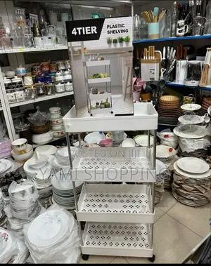 Photo - 4 Tier Rolling Utility Cart Storage Shelf