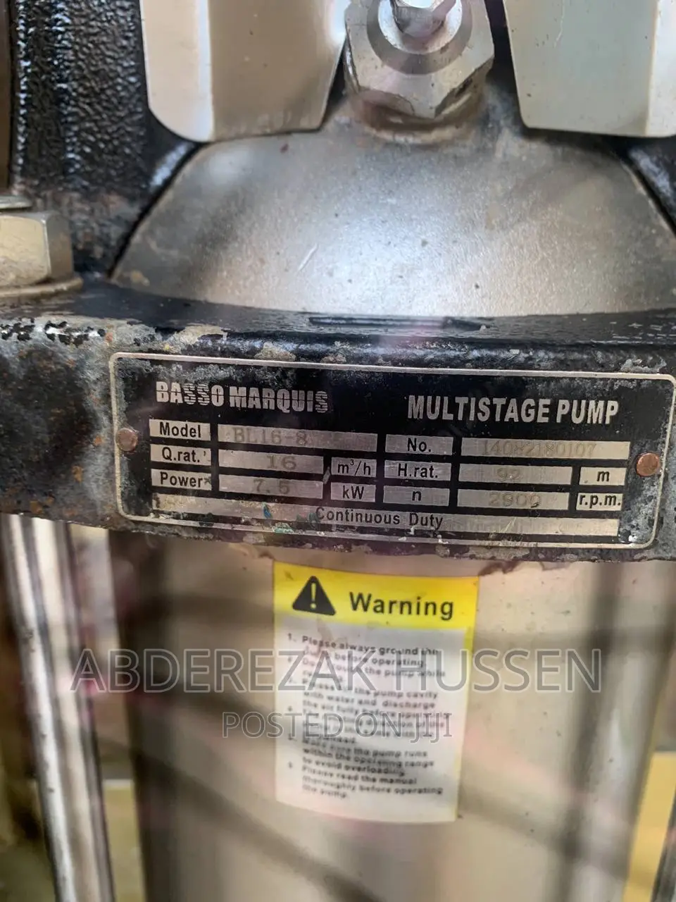 Water Pump 7.5kw 10hp