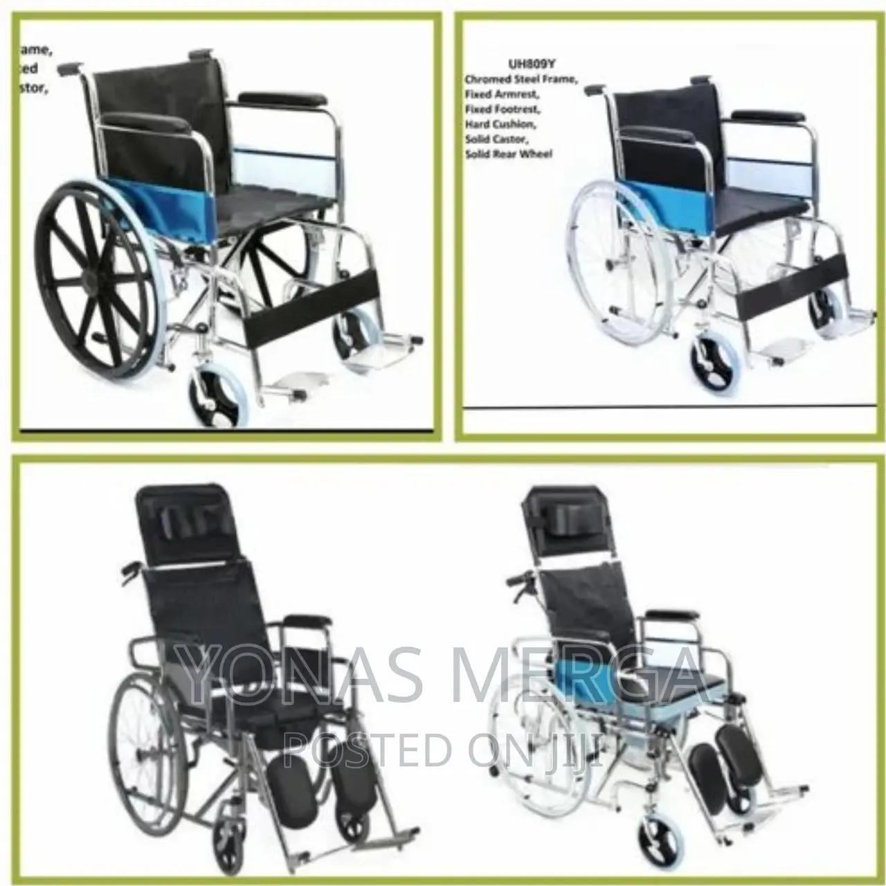 Bed/Toilet/Sleeping_wheelchair Steel Frame 8′′Pvc Castor