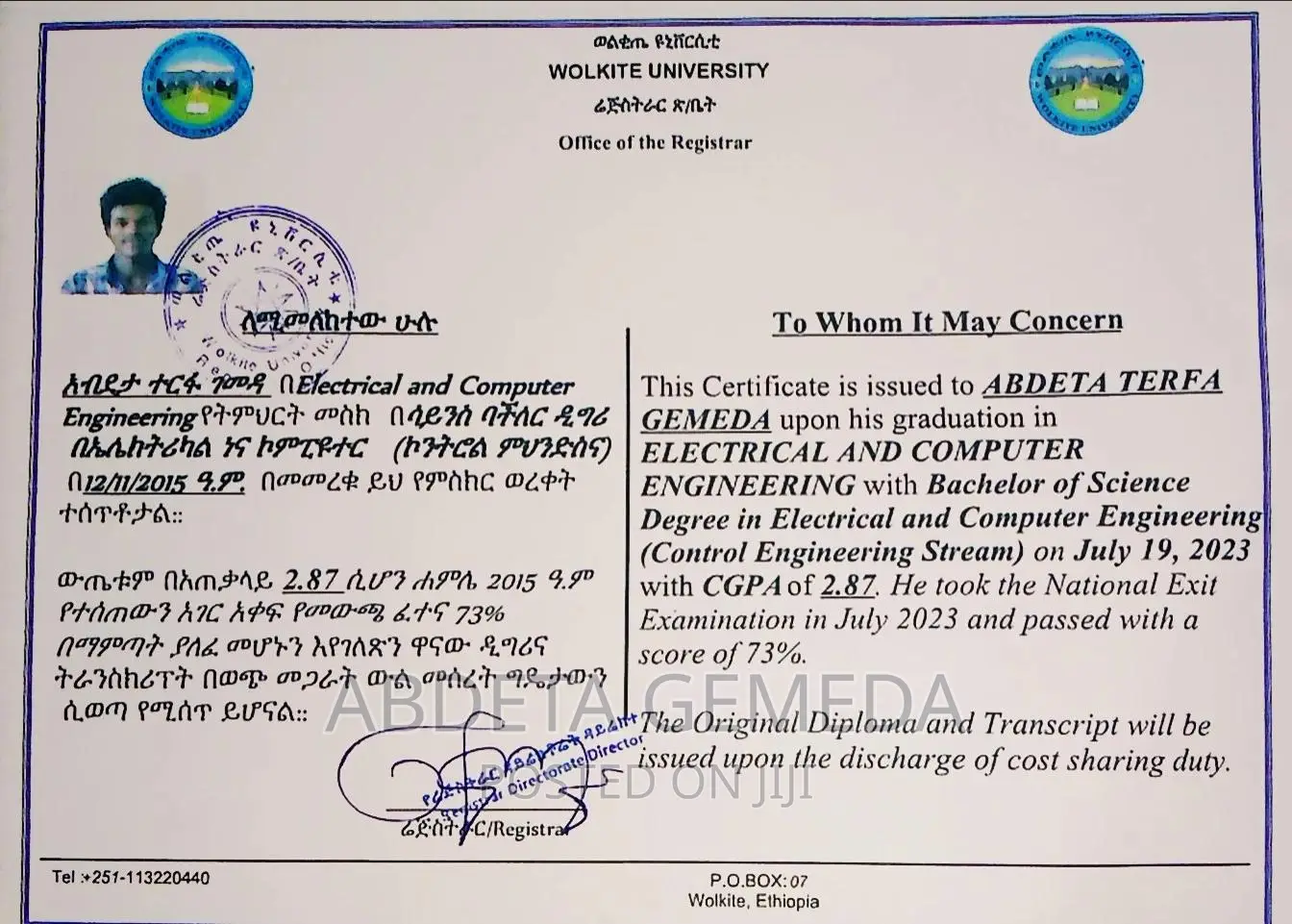 Online Sales Person የሽያጭ ሰራተኞች