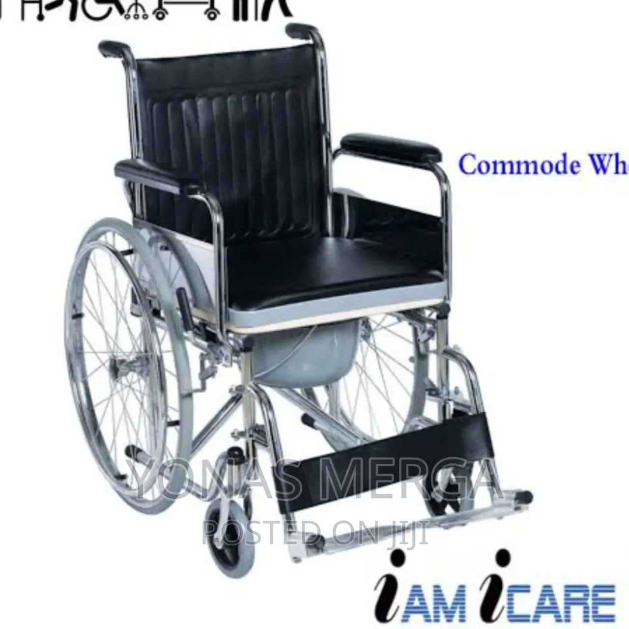 Toilet Wheelchair Flip-Up Seat Built-in Carry150kg