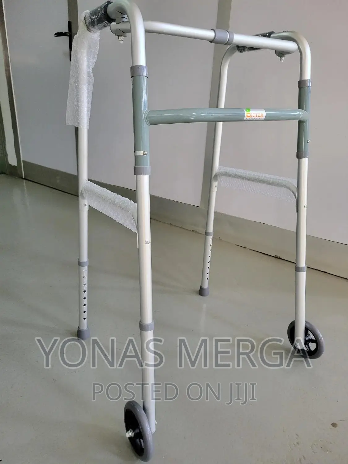 Walker JHDPH3 Folding Walker Front Support With Seat Wheels