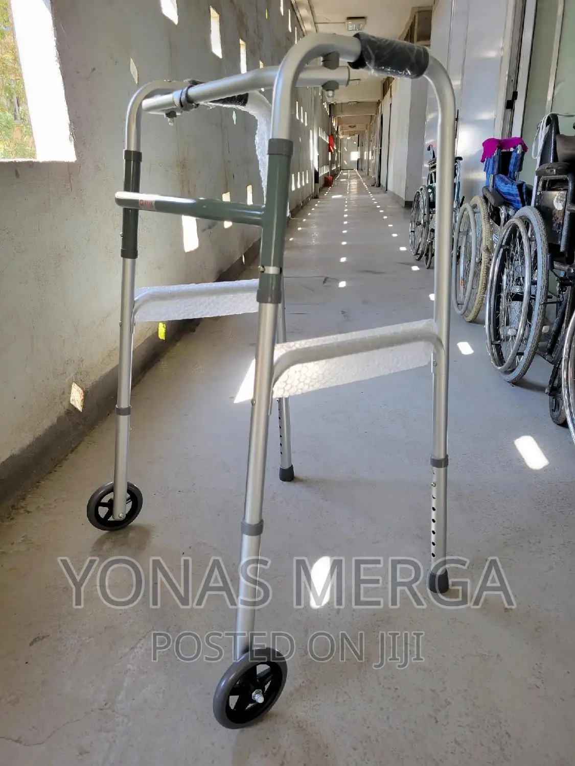 Adjustable Walker Folding Walker With Wheels (Case of 4)