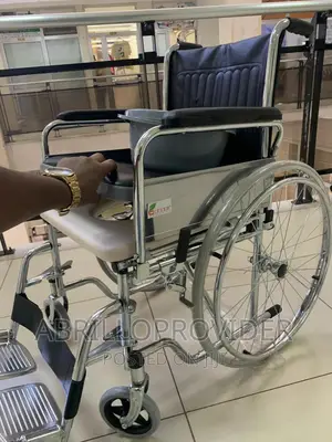 Photo - Mag Wheel Foldable Commode Wheelchair/Wheelchair/Wheelchair/