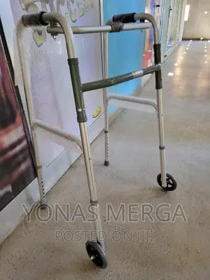 Walker 5" Wheel Adult Bariatric Folding Walker - Silver