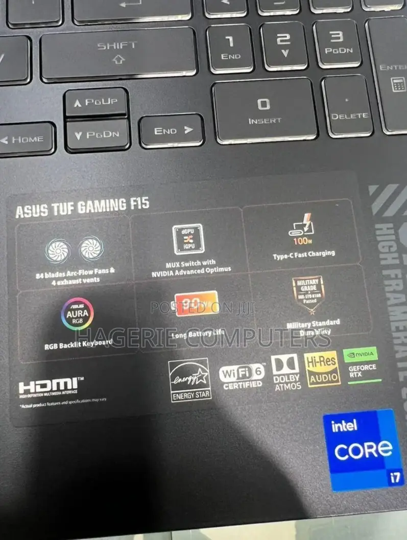 New Laptop Asus TUF516P 16GB Intel Core I7 SSD 1T