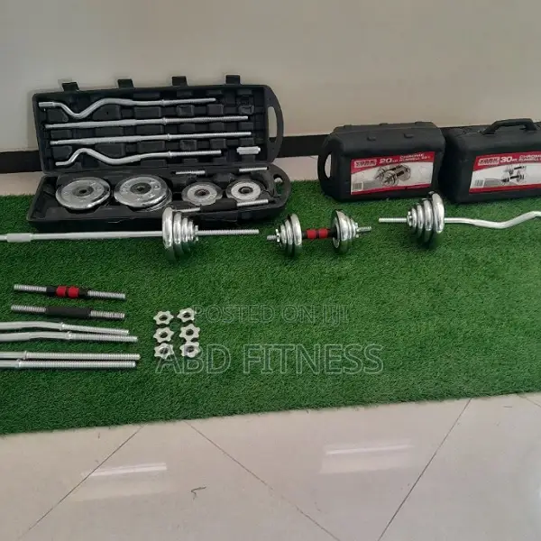 Adjustable 55kg Dumbbell and Barbells Set