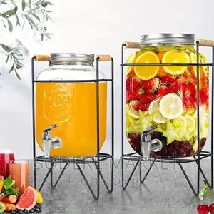 Glass Dispenser Jar With Rack