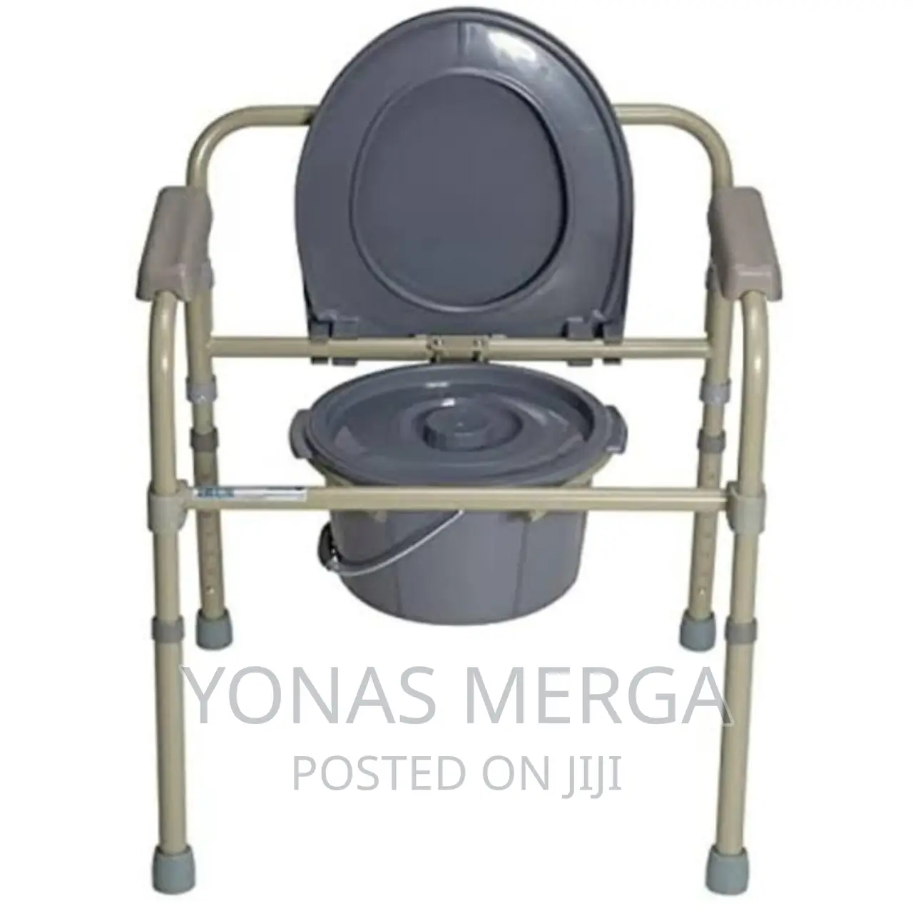 Dynarex Folding Bedside Commode,3 in 1 Portable Toilet Chair