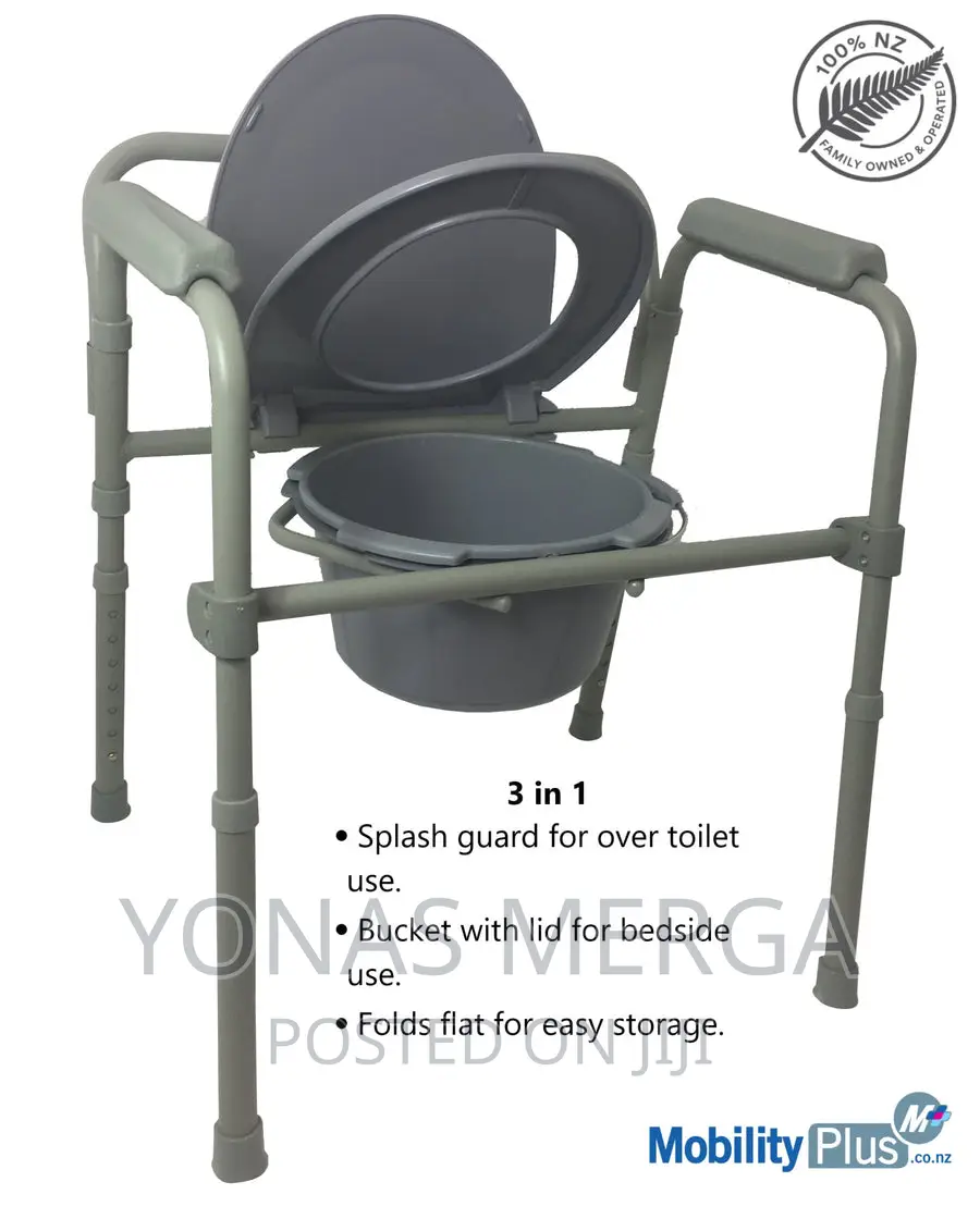 Commode,Toilet ,Popo Chair Goldfern 3 in 1 Folding Commode