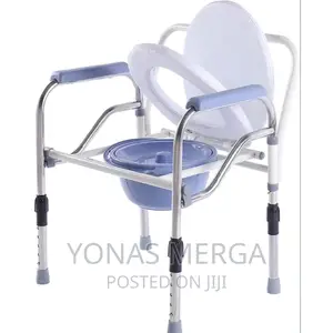 Photo - Popo GFRGFH Folding Commode Chair Portable Secure Stainless