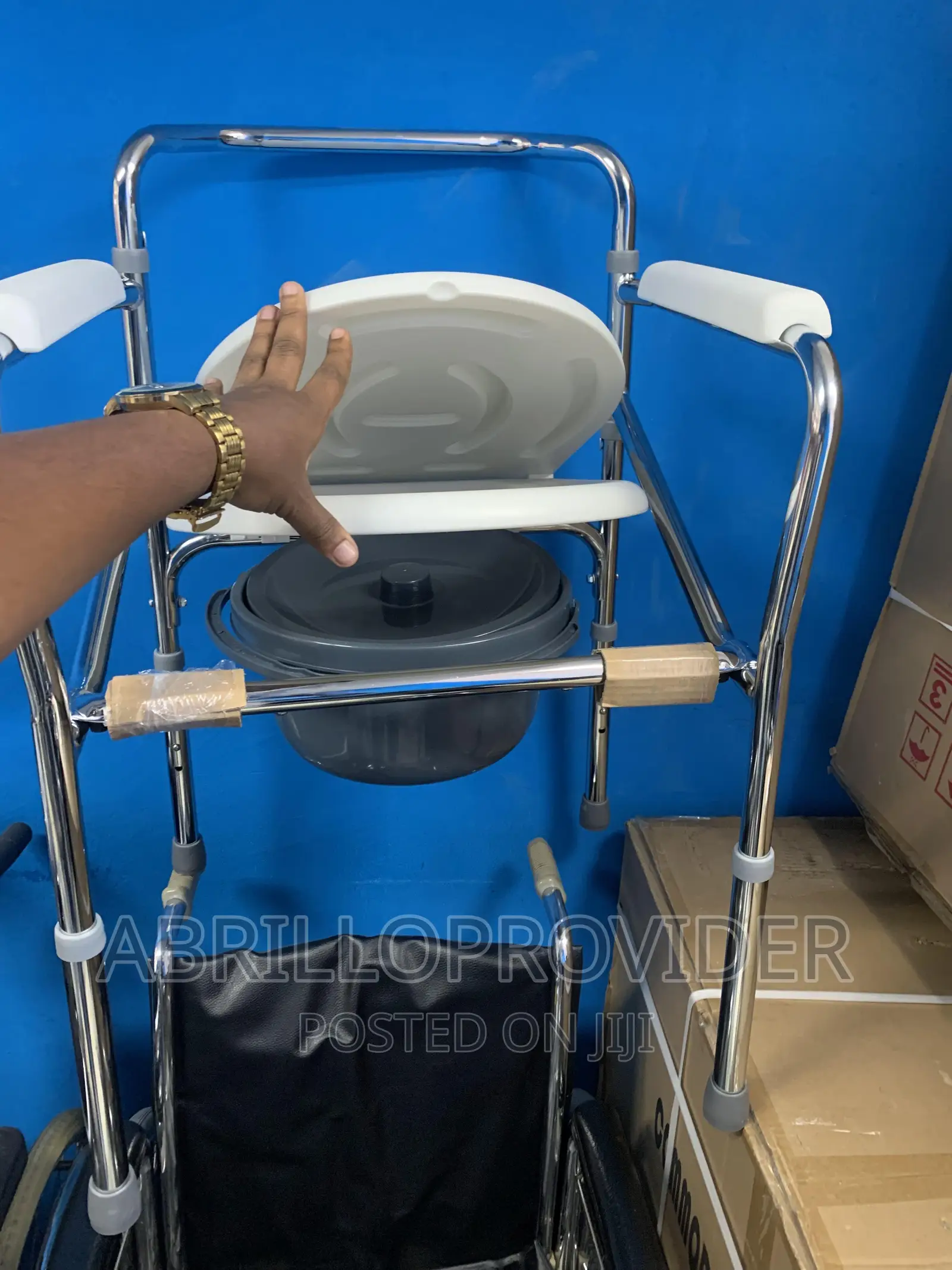 X 3-in-1 Folding Bedside Commode Chair, Raised Toilet Seat,