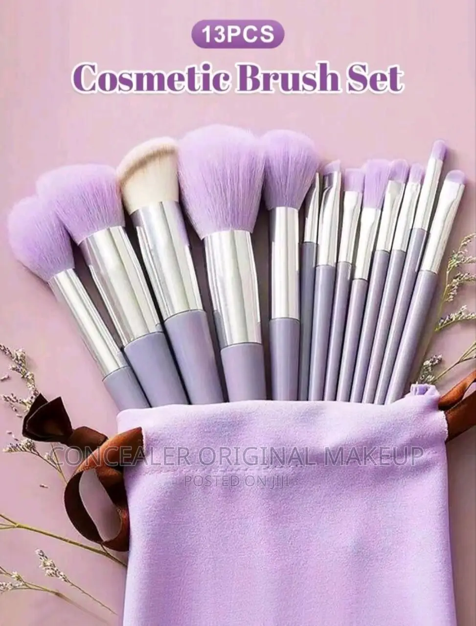 13pcs/Set Portable Purple Makeup Brush Set