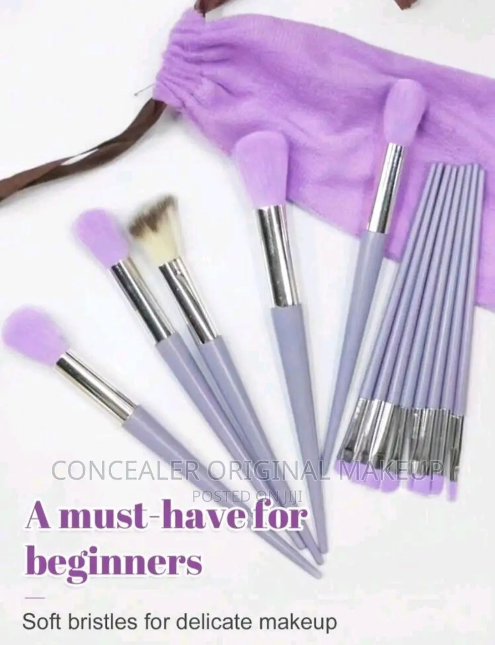 13pcs/Set Portable Purple Makeup Brush Set