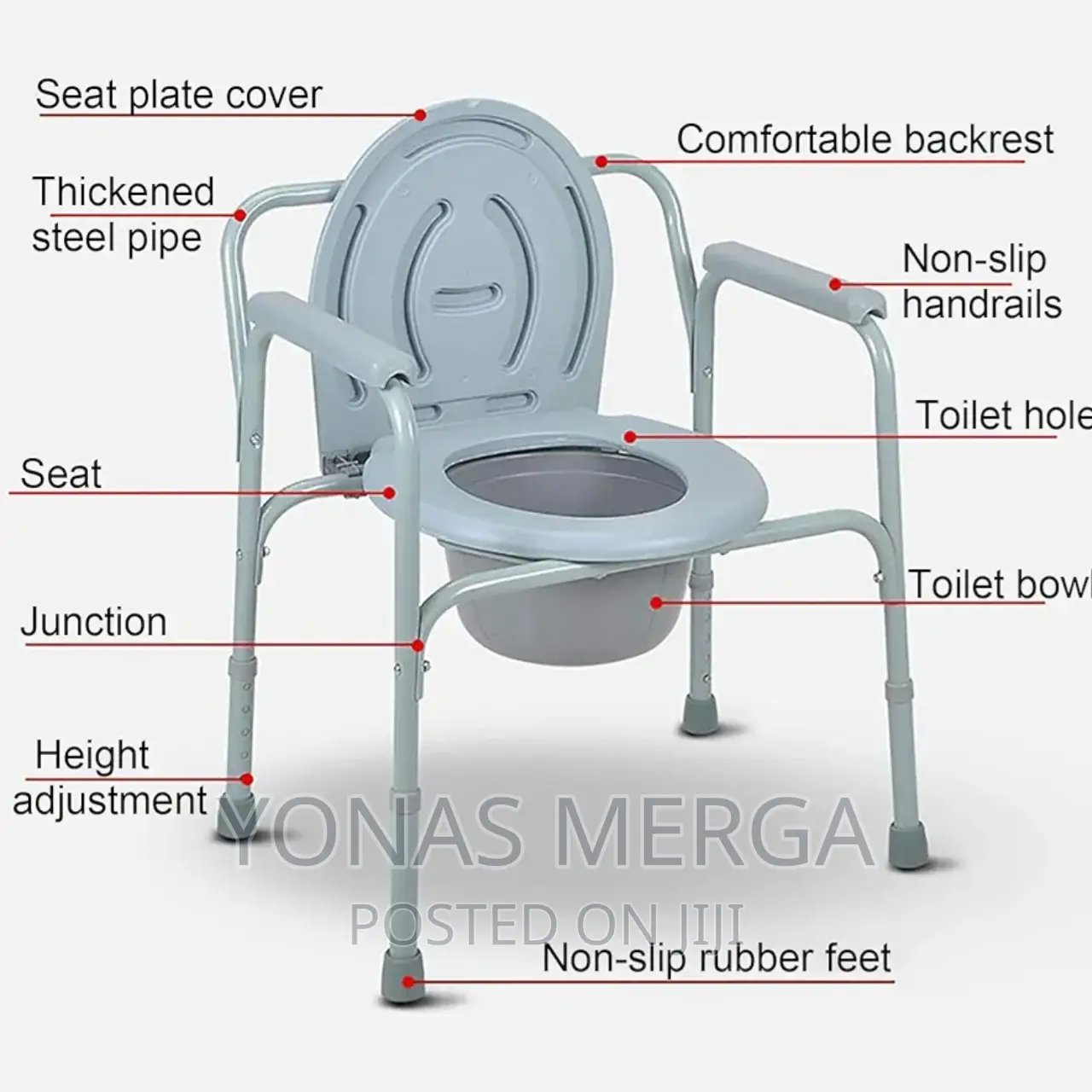 Toilet Chair Which Can Bear a Weight of 150kg Is Durable.