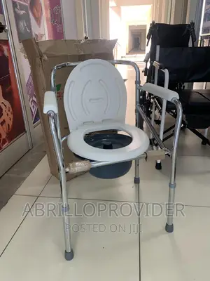 Folding Steel Bedside Commode Chair,