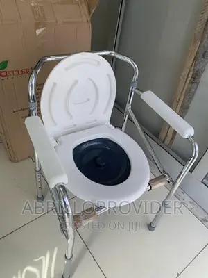 Commode With Bucket, Adjustable Padded Commode Chair