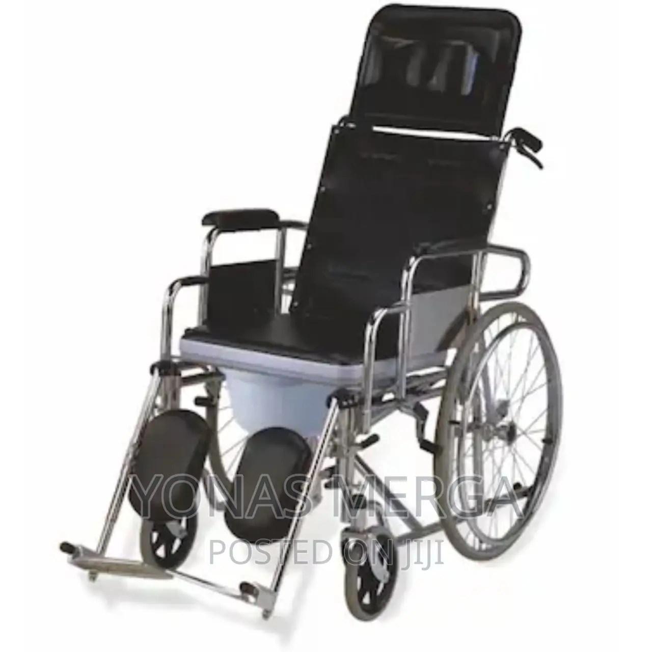 Wheelchair/ Fs 609gc-Foldable Chromed Frame, Plastic Commode