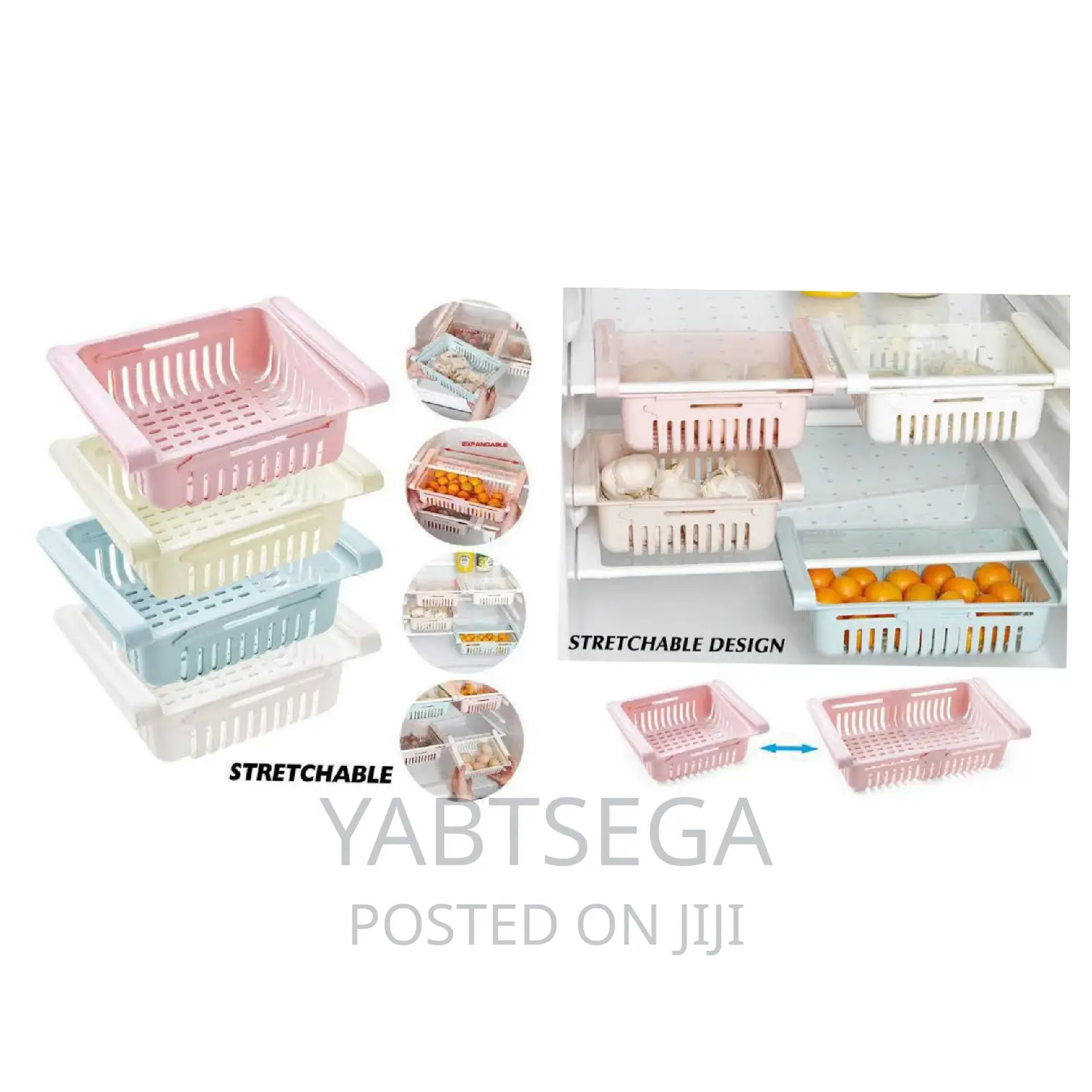 Expandable Plastic Space Saver Fridge Storage Rack