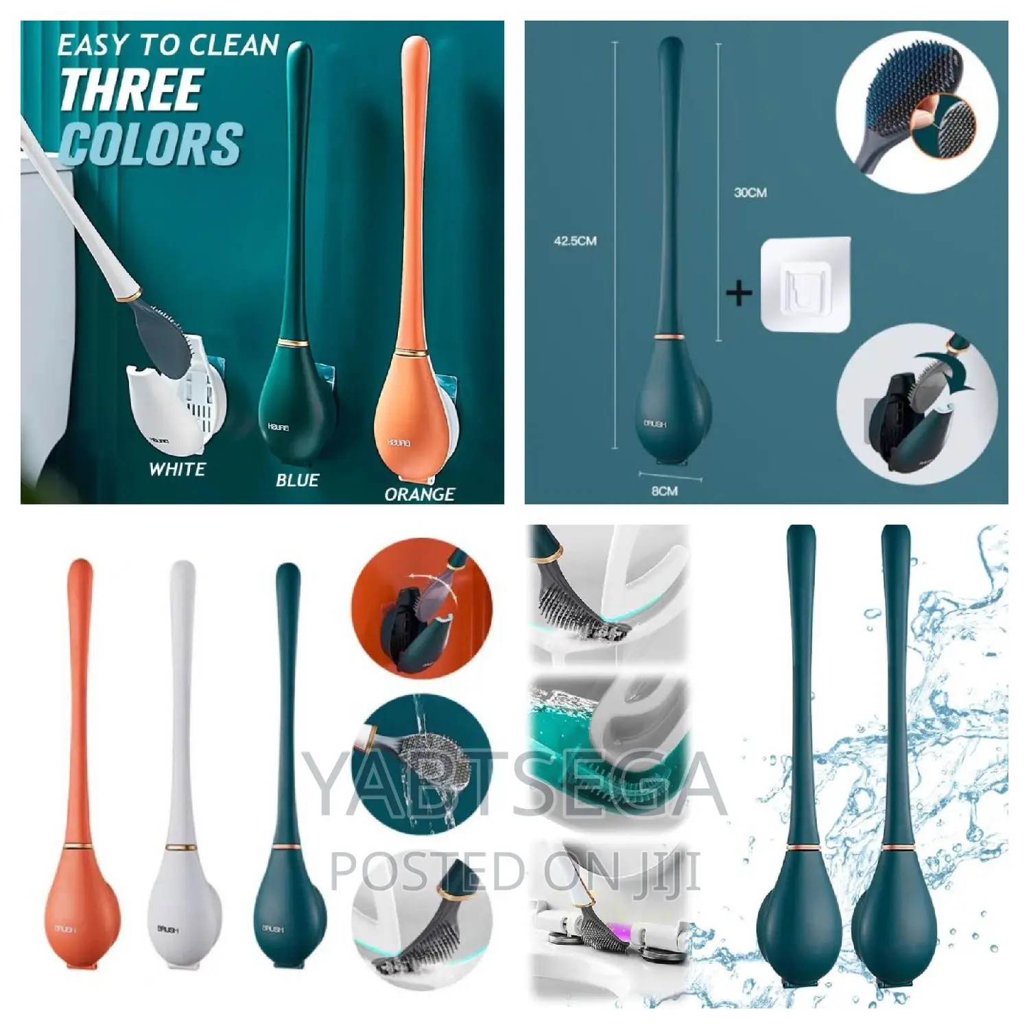 Wall-Mounted Toilet Cleaning Brush With Brush Holder