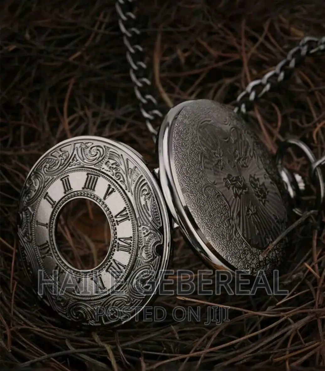 Engraved Quartz Pocket Watch
