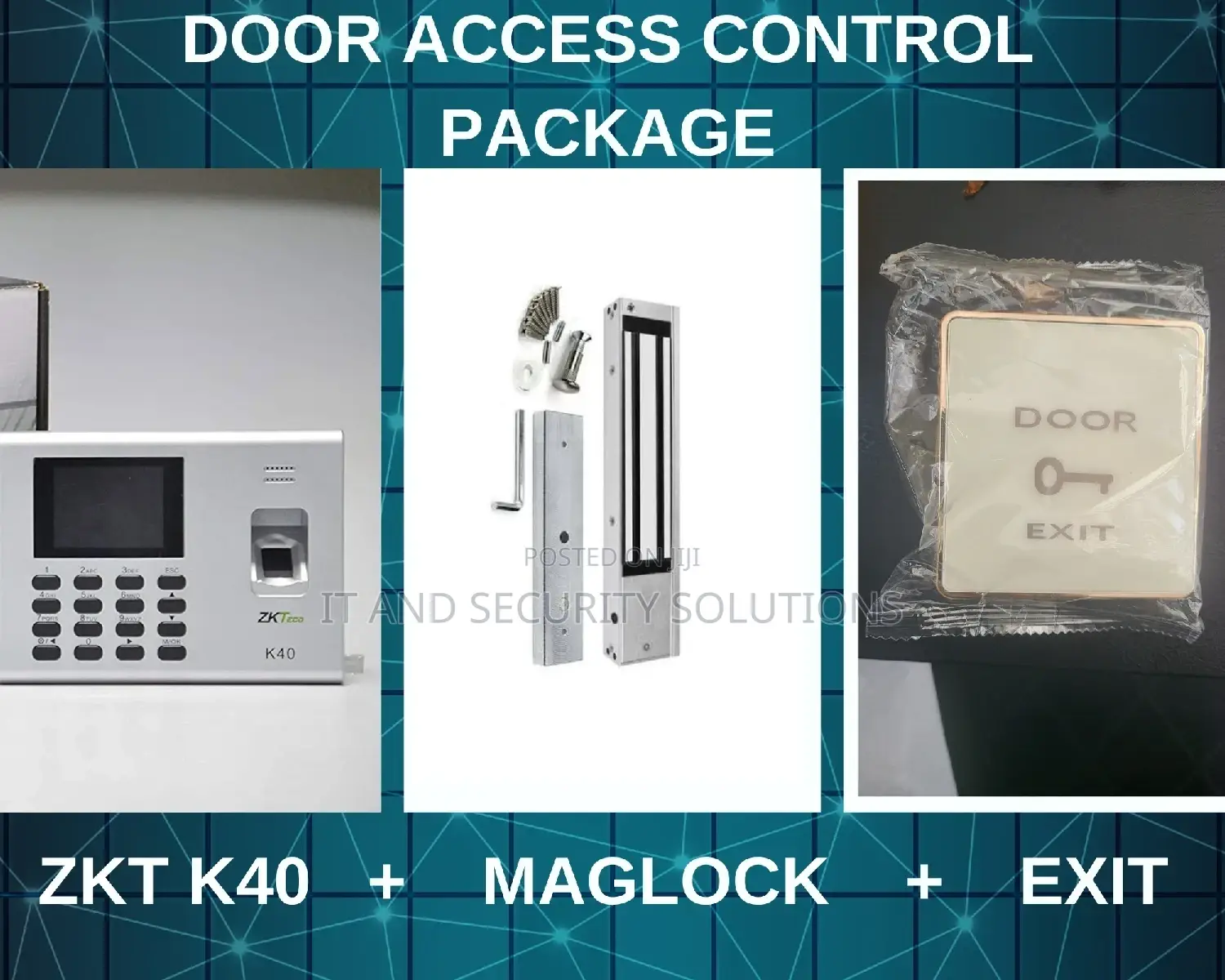 ZKT Door Access Control KIT Magnetic Lock Push Button