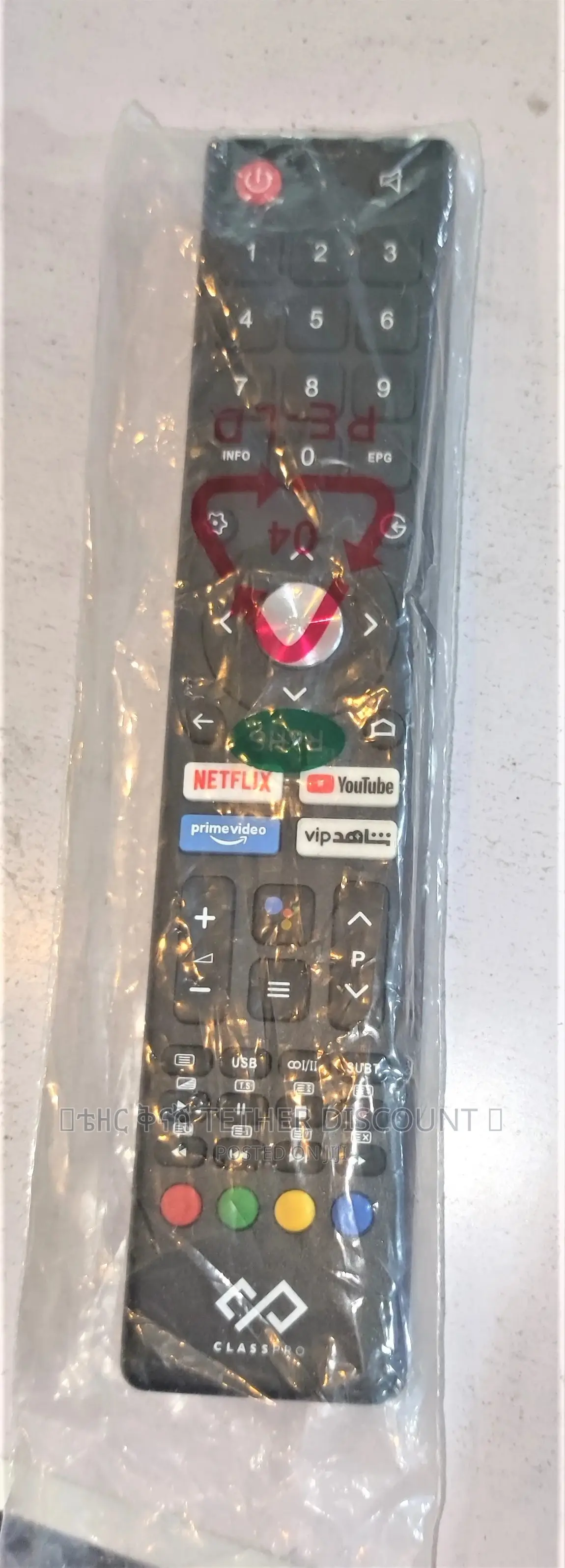 Original Classpro Netflix Youtube LCD TV Remote Control ሪሞት