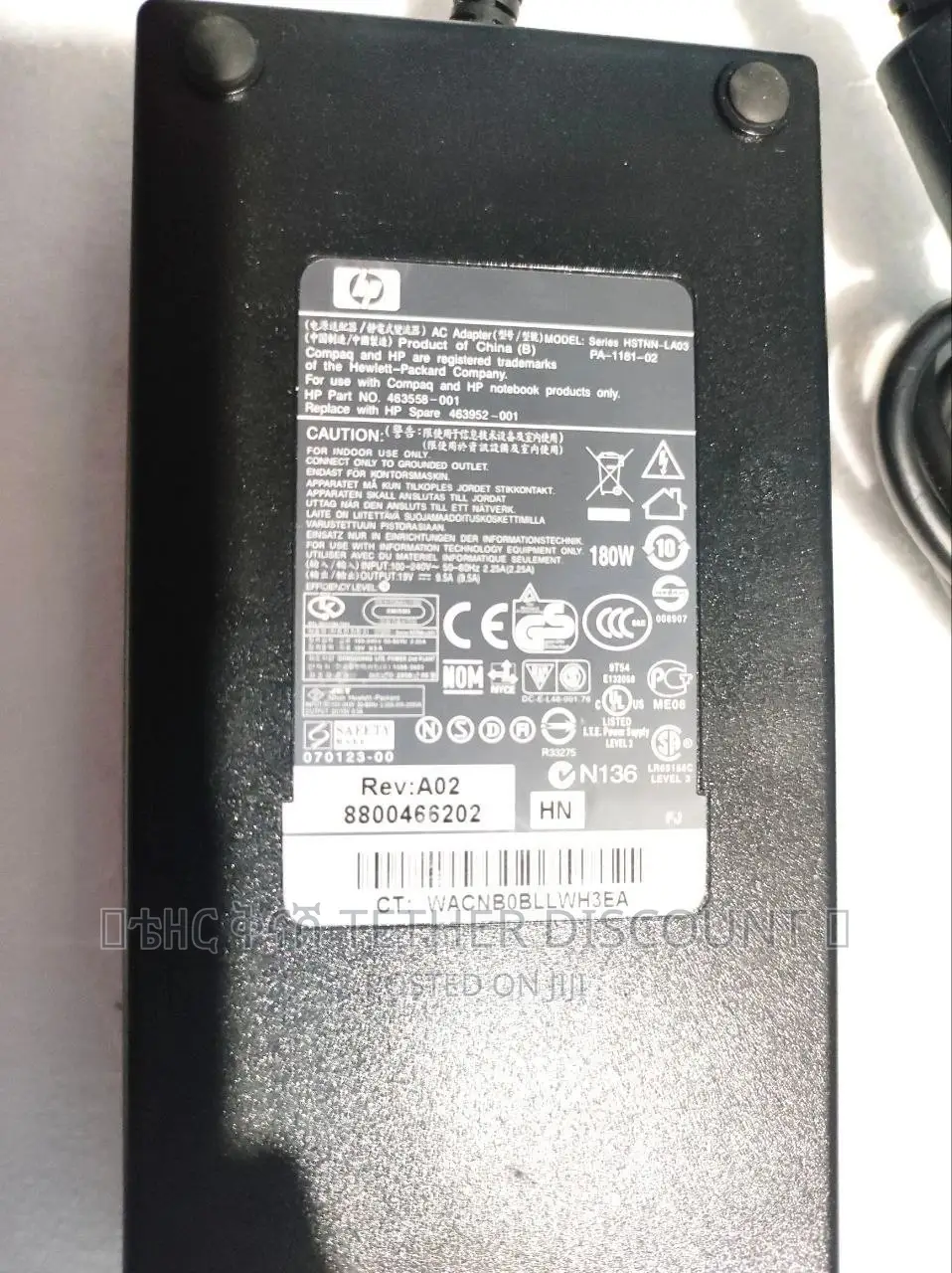 Genuine Hp 180w Ac Adapter Power Supply አዳፕተር