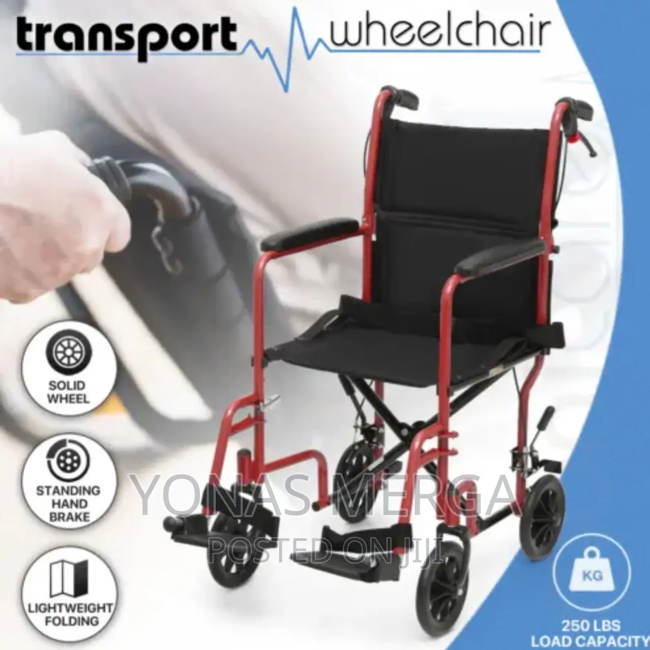 Drive Medical EXP19LTBL Lightweight Expedition Wheelchair