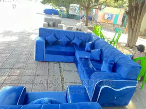 ሶፋ L Shape Made of Quality Wooden Material