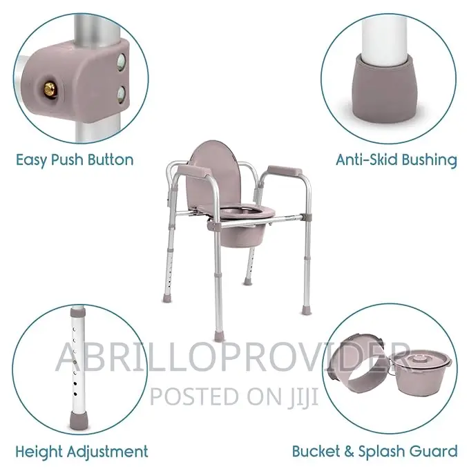 Commode, Raised Toilet Seat Riser, Safety Rails | Portable