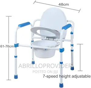 Photo - Adjustable Height Shower Toilet Chair, Bathroom Safety