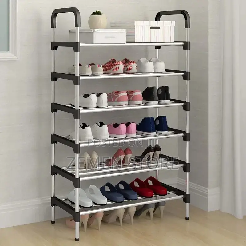 Quality Luxurious Stainless Steel Shoes Rack With 6 Shelves