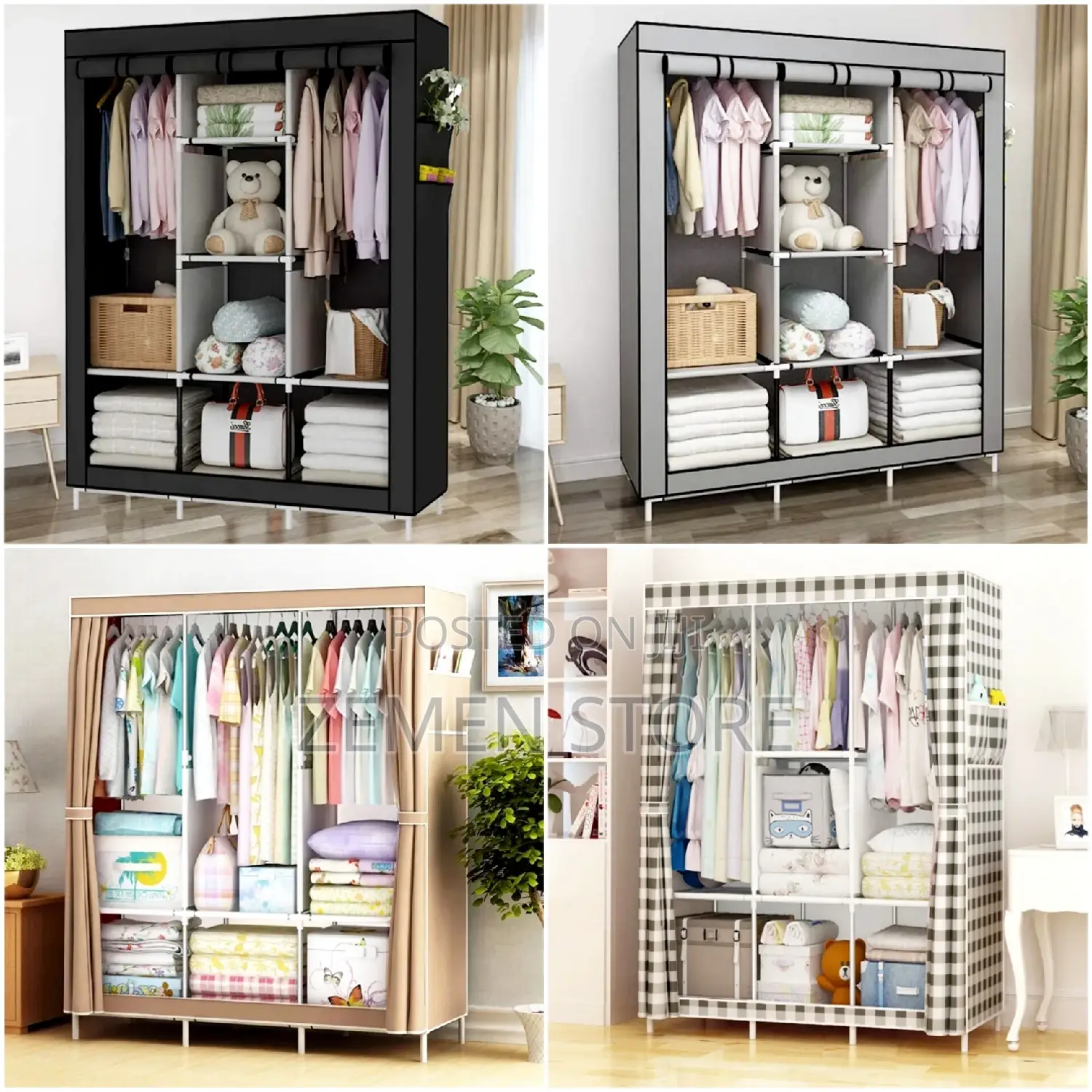 Cloth Cabinet Wardrobe የሸራ የልብስ ቁም ሳጥን