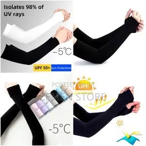 Photo - (4ፍሬ በአንድ ላይ) Sun Protection Hand Sleeves Black and White