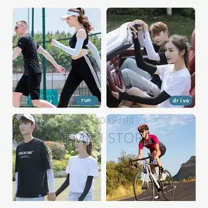 (4ፍሬ በአንድ ላይ) Sun Protection Hand Sleeves Black and White