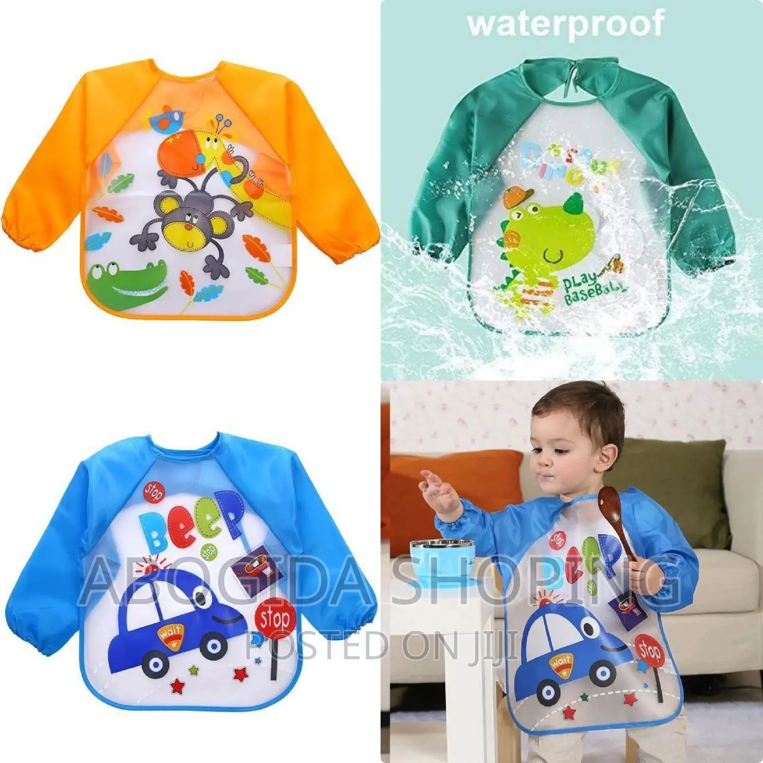 Waterproof Washable Long-Sleeve Baby Bibs