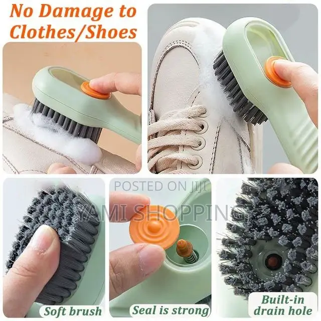 Multi-Functional Shoe Cleaning Brush With Soap Dispenser