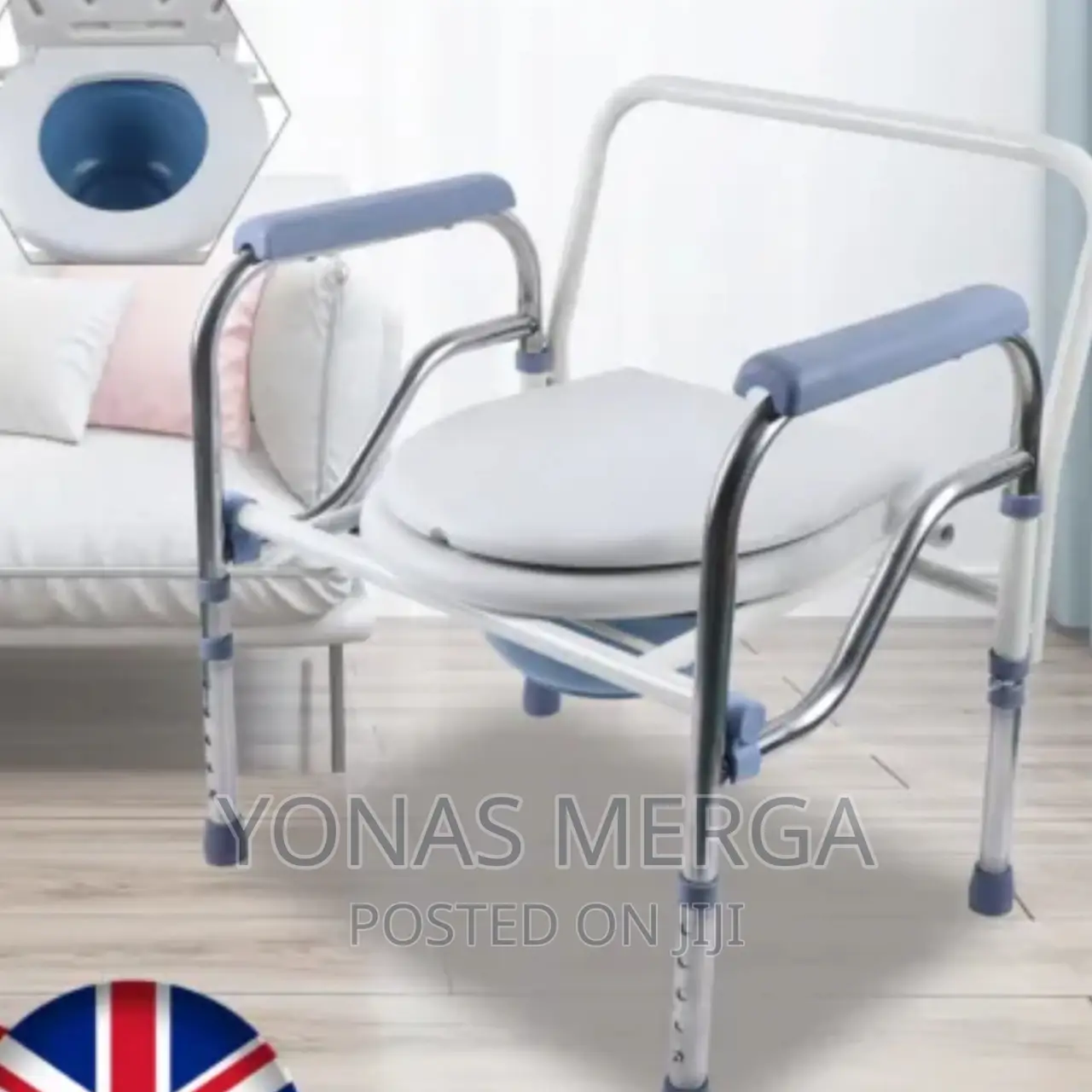 Easily Removable Angled Back Rest for Placement Over Commode