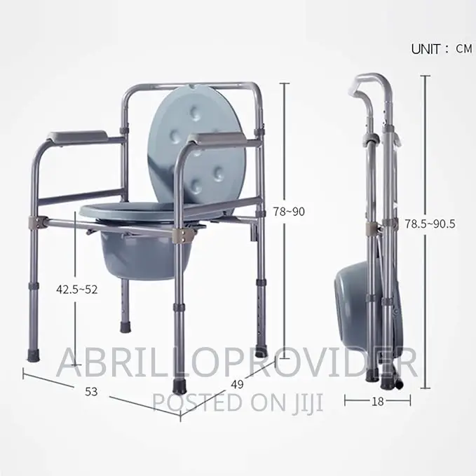 Medical Folding Bedside Commode Seat With Commode Bucket/