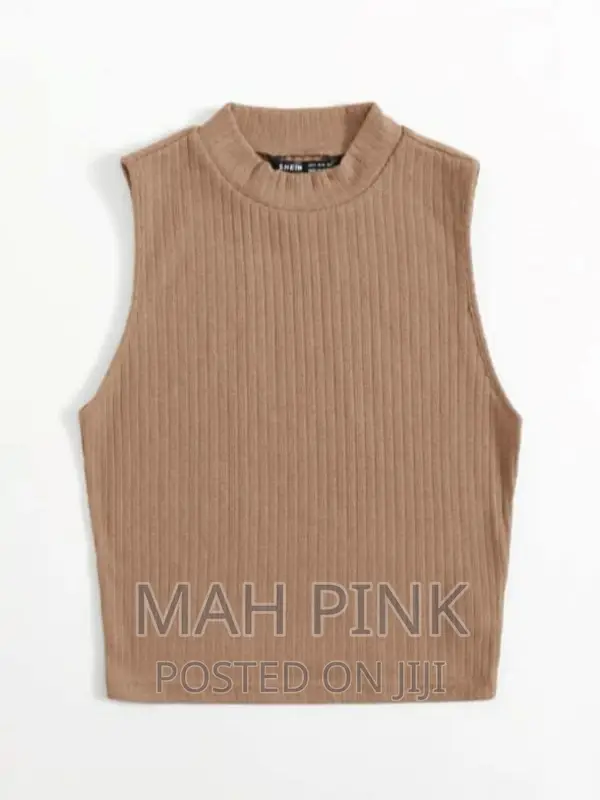 Solid Crop Rib-Knit Tank Top