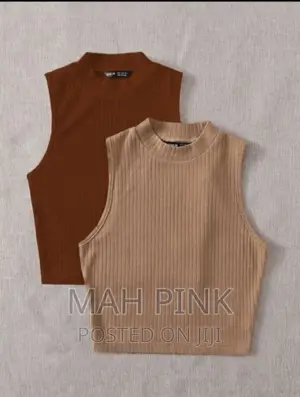 Solid Crop Rib-Knit Tank Top