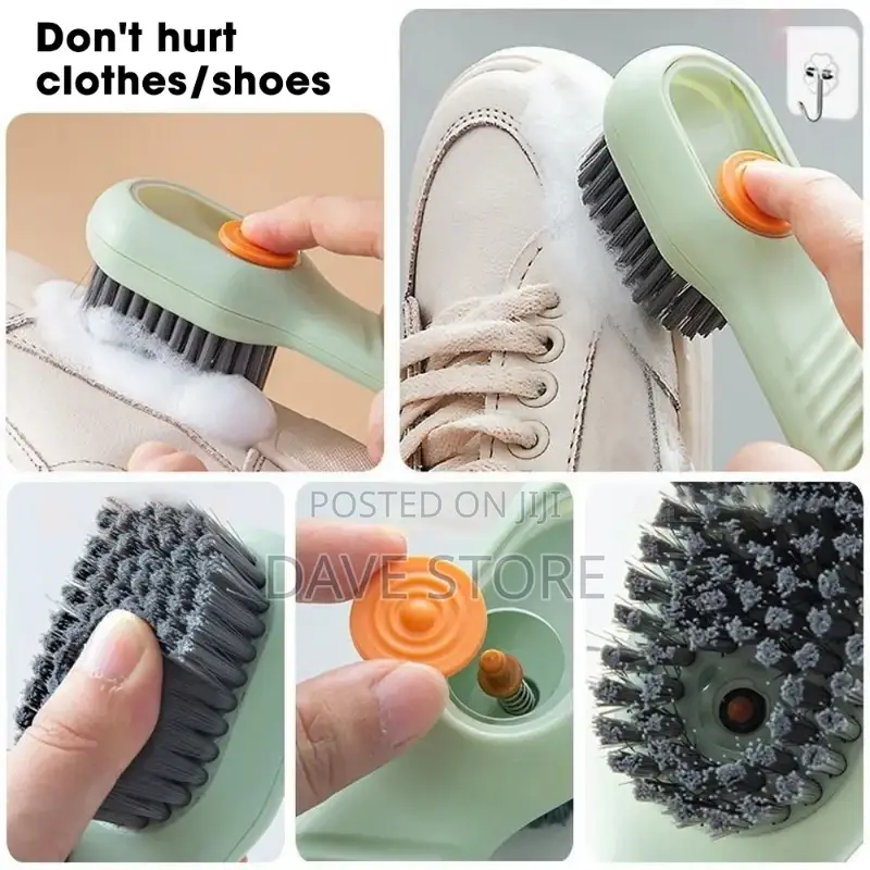 Multi-Functional Shoe Cleaning Brush With Soap Dispenser