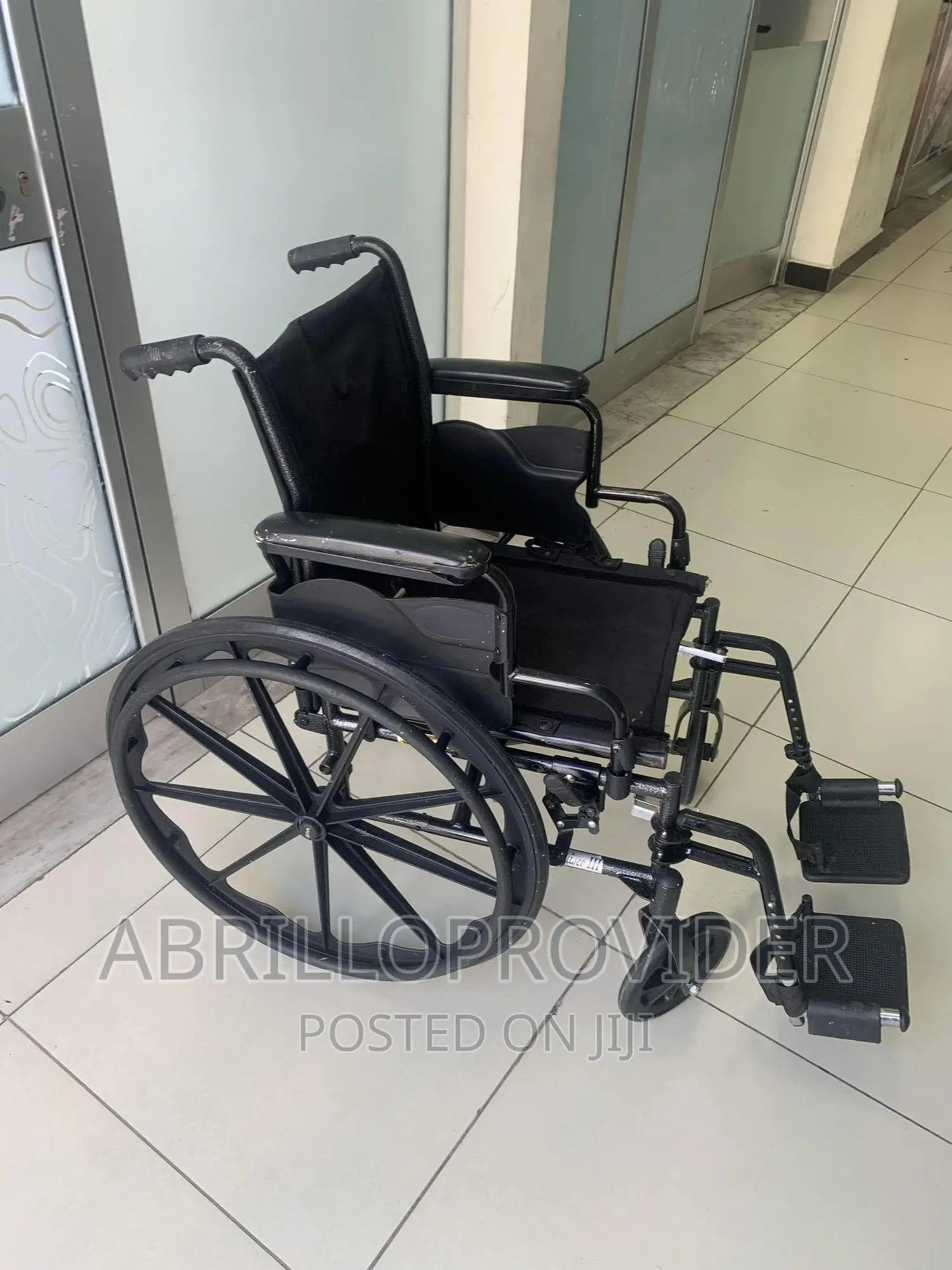 Folding Wheelchair|Full Black Wheelchair|Wheelchair|Second