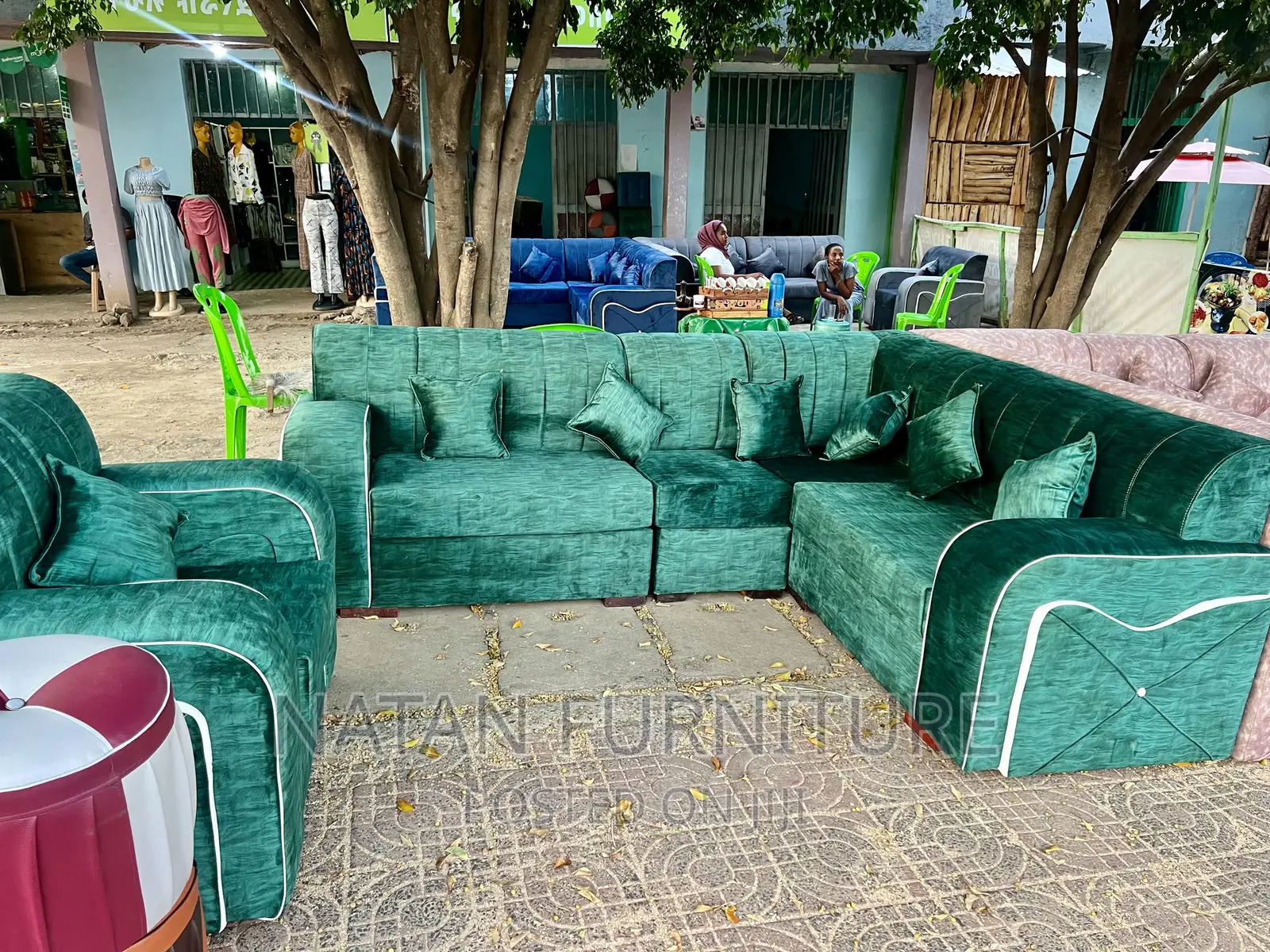 L Shape Sofa Corner Made of Wooden Material