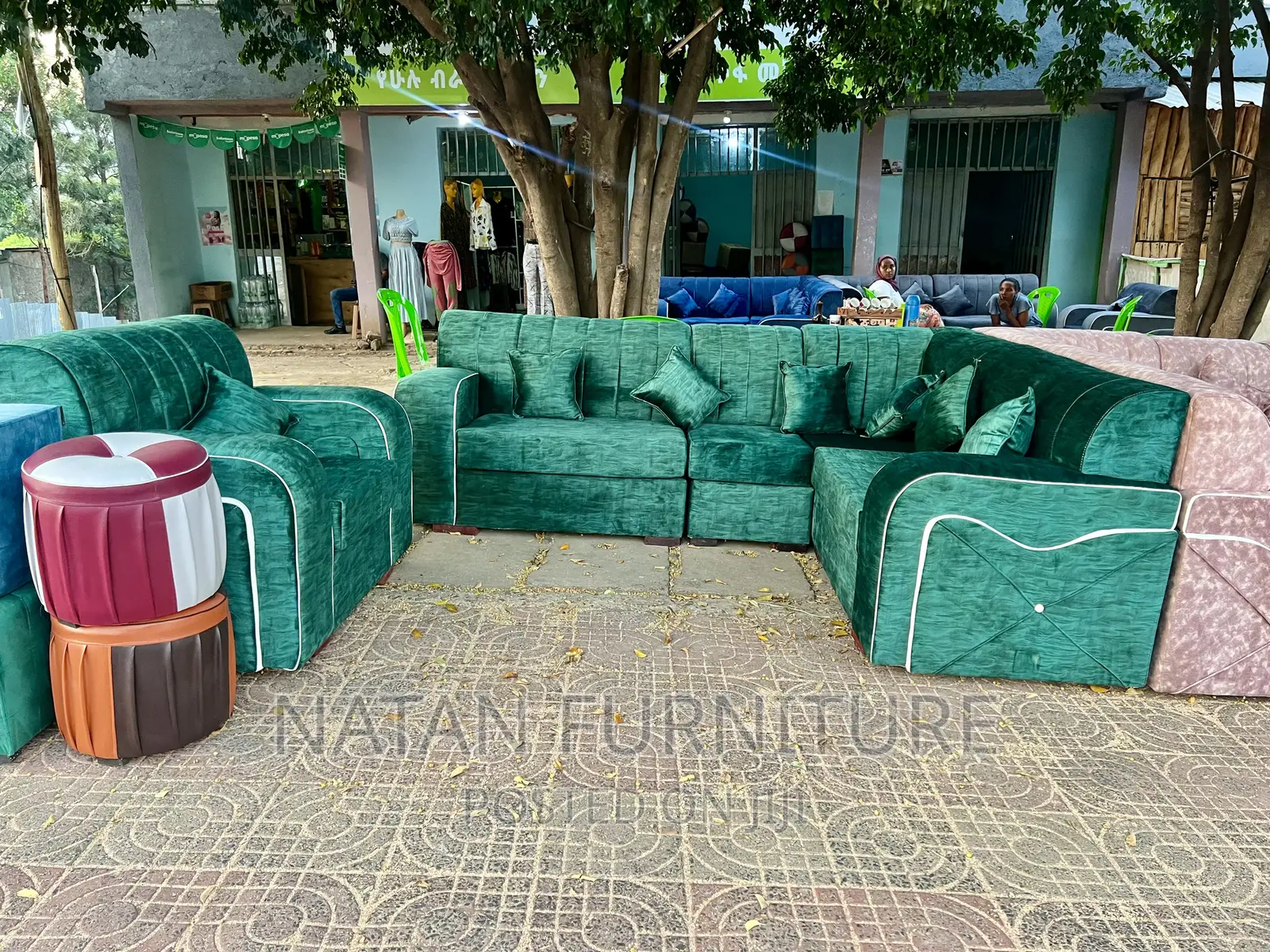 L Shape Sofa Corner Made of Wooden Material