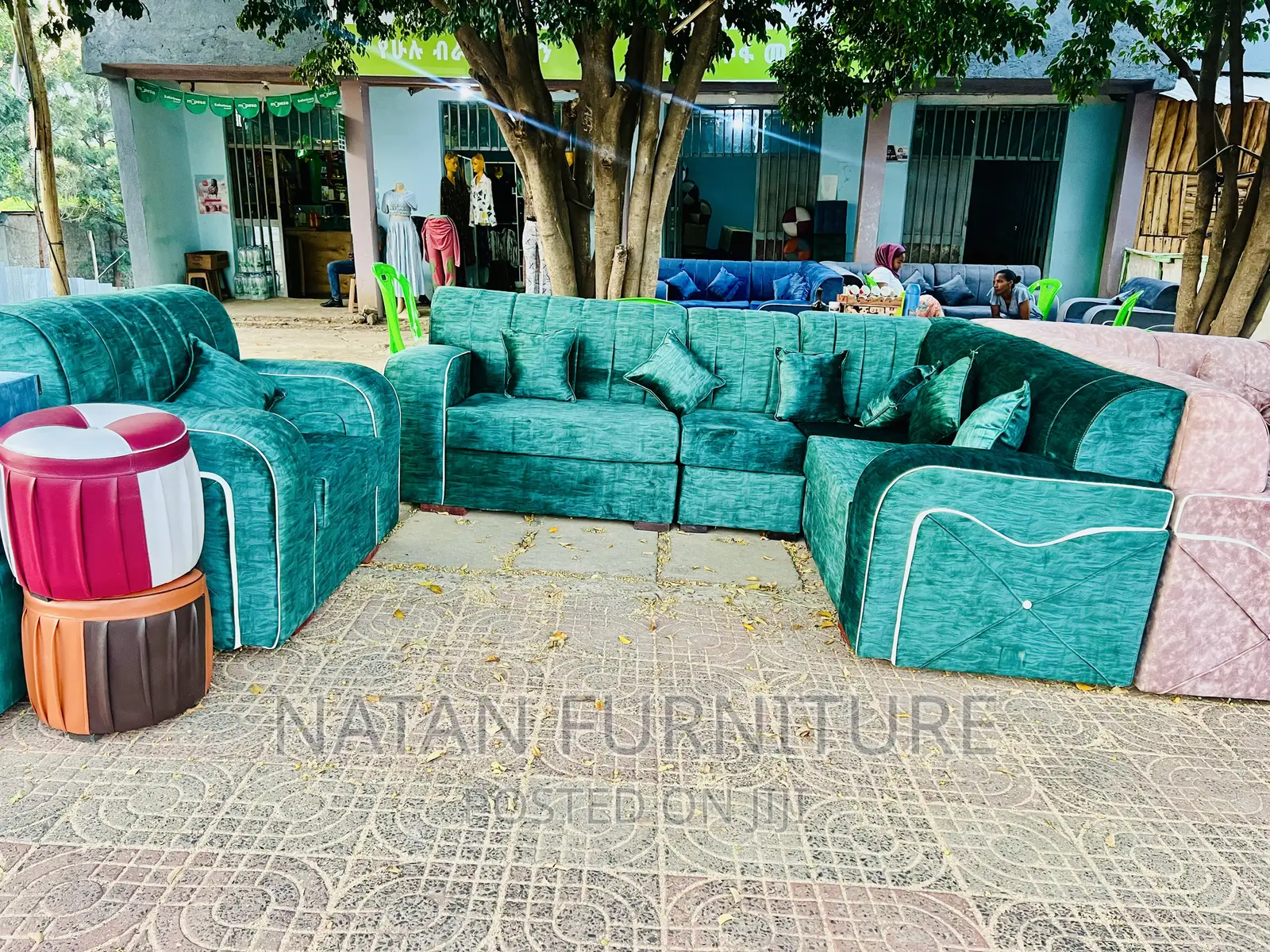 L Shape Sofa Corner Made of Wooden Material